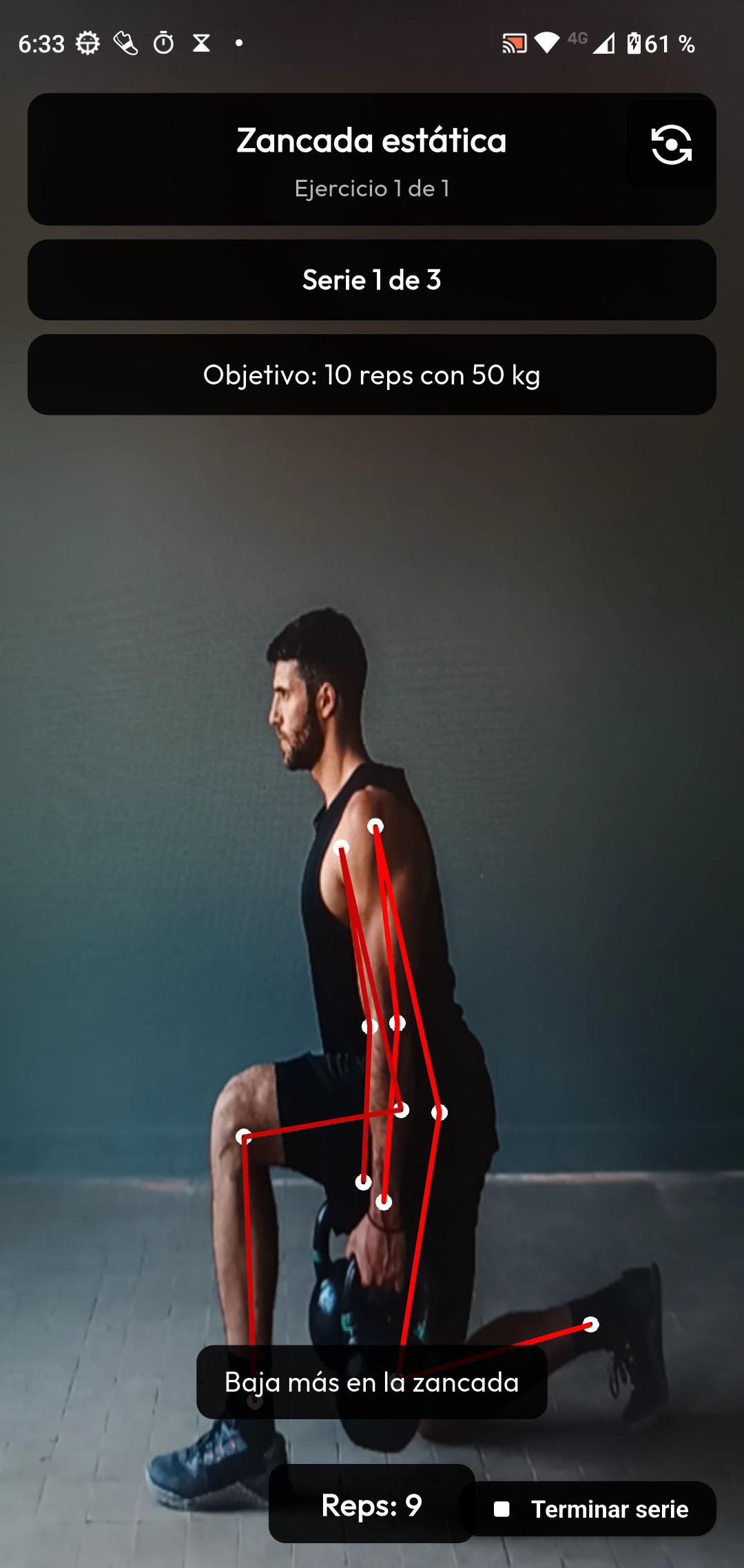 Traqueo en tiempo real de sentadilla